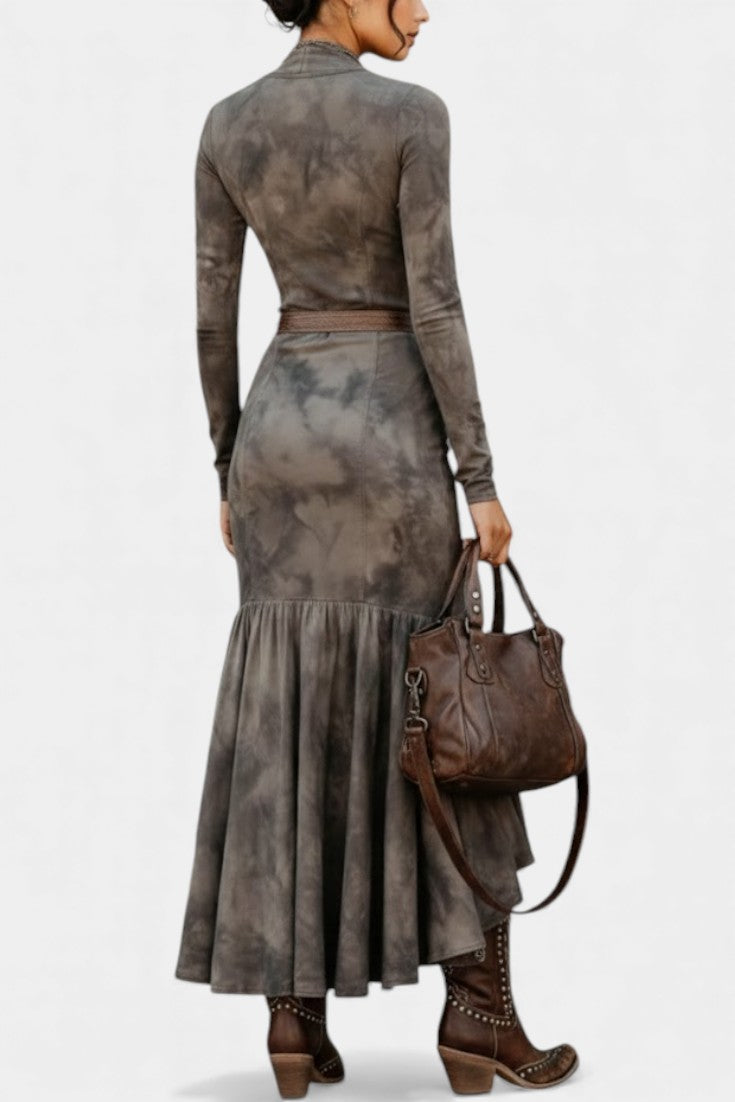 Zoé Robe Midi Vintage à Jupe Évasée