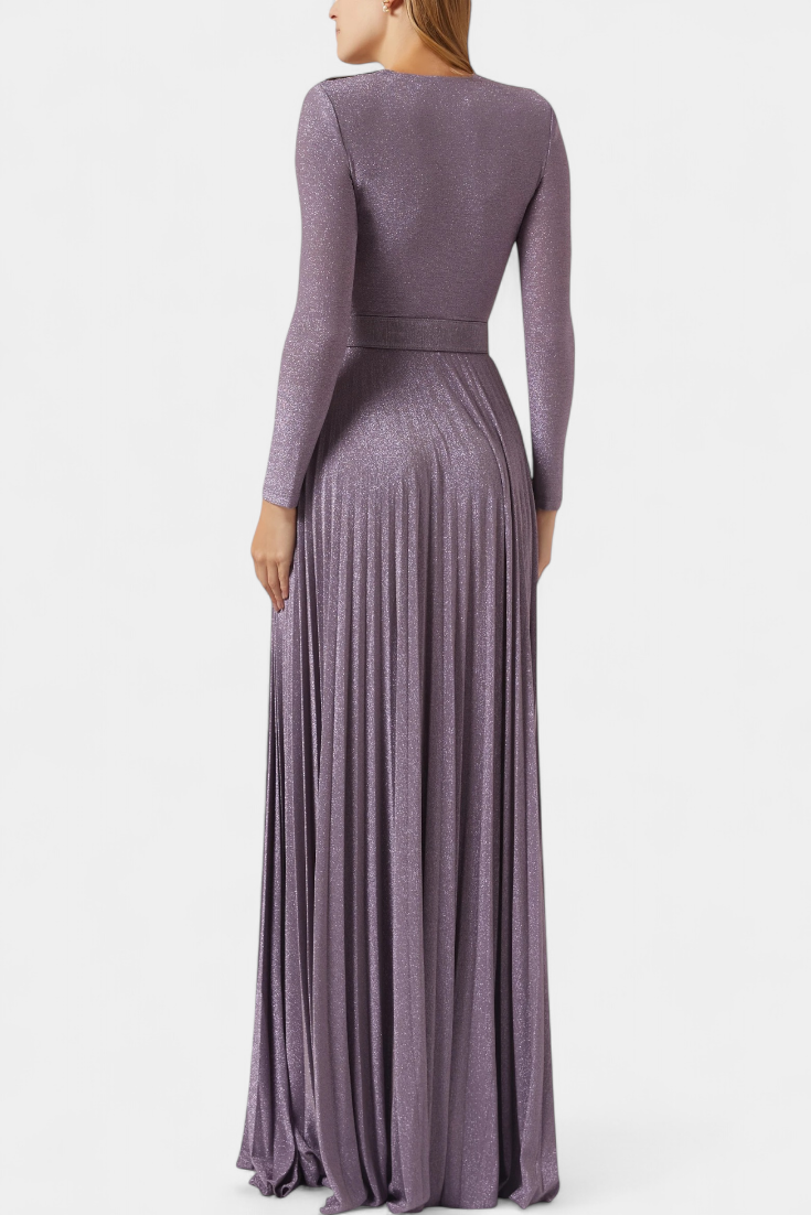 Raisa Robe Longue à Décolleté en V et Taille Ceinturée