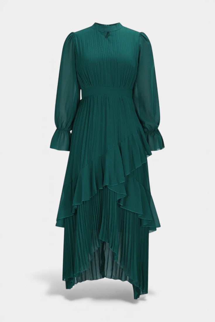Graziella Robe Élégante Plissée à Volants