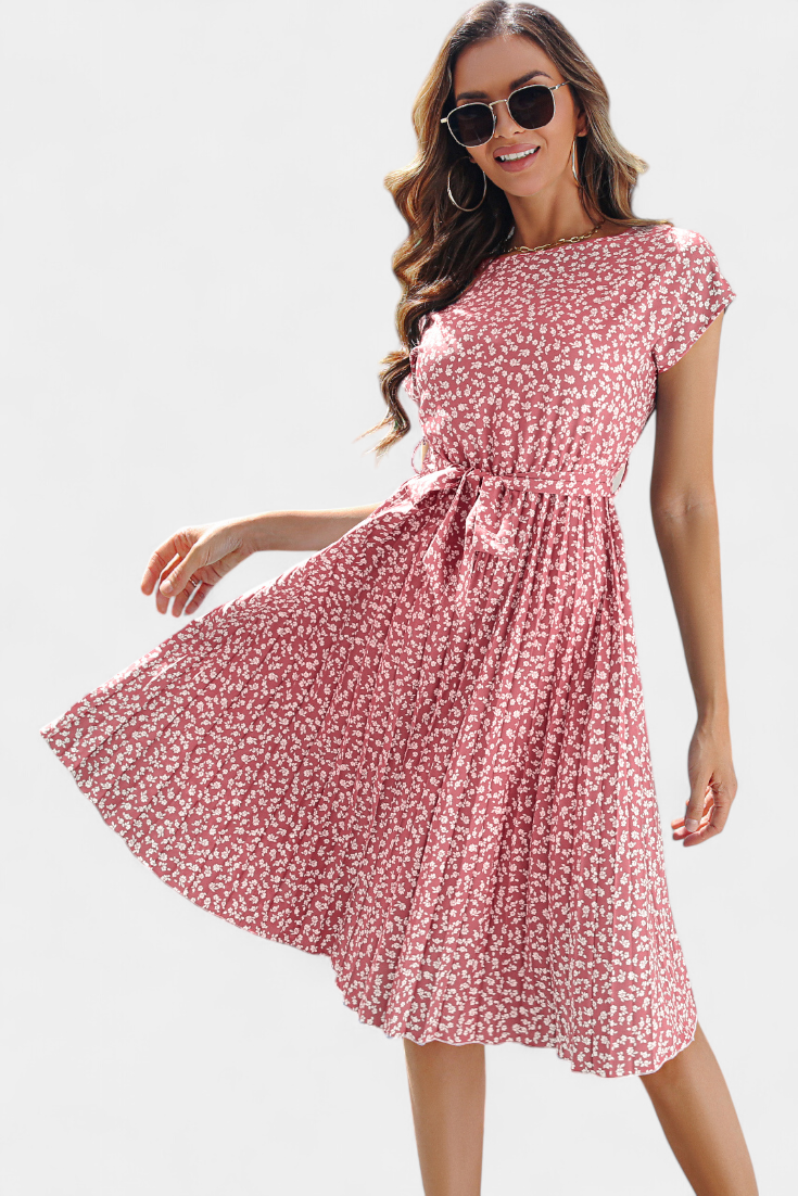 Galilea Robe Midi Plissée à Imprimé Floral
