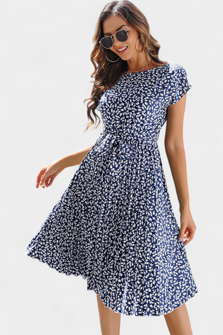 Galilea Robe Midi Plissée à Imprimé Floral