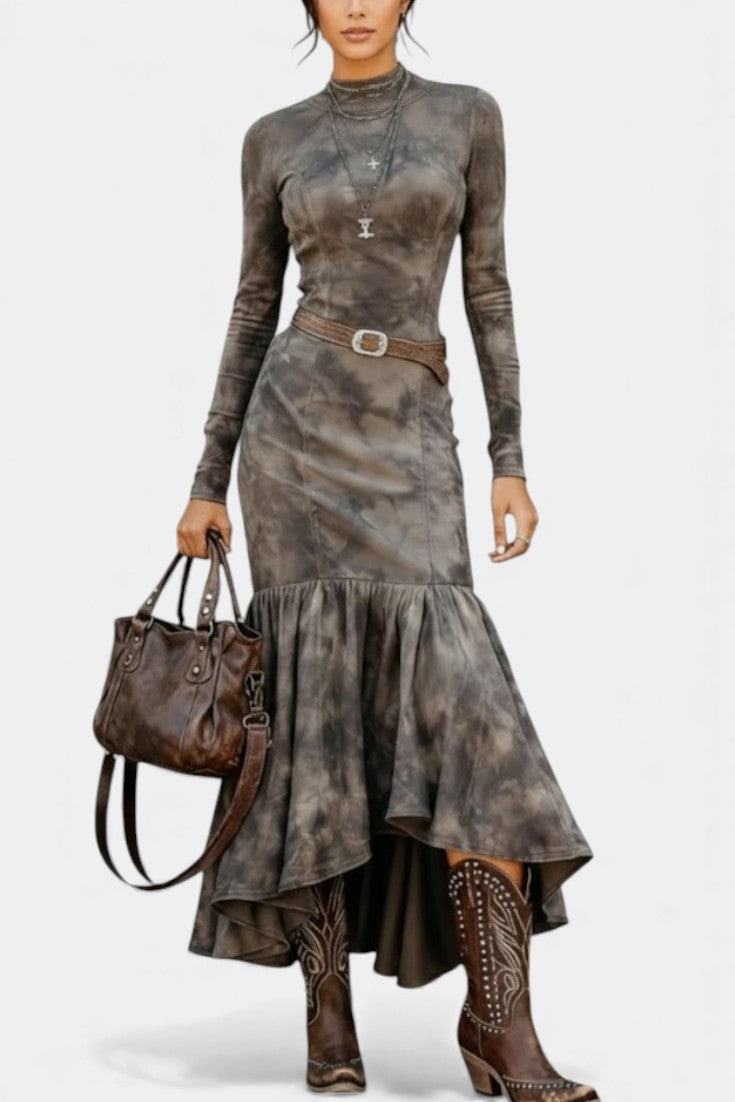 Zoé Robe Midi Vintage à Jupe Évasée
