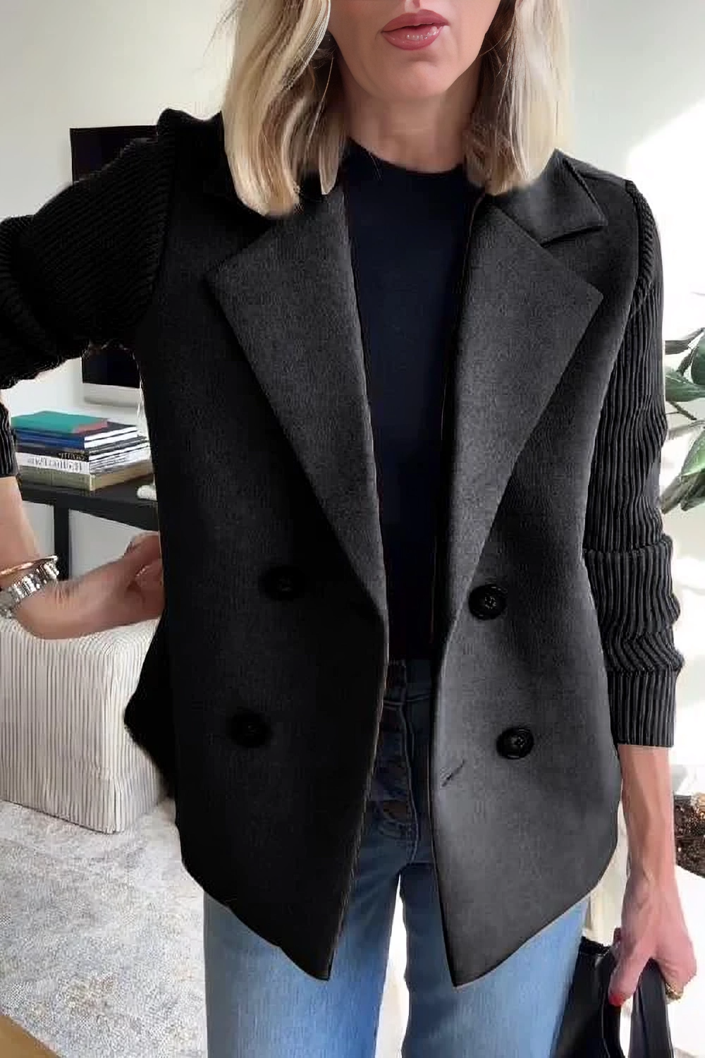 Camela™ Blazer à Manches Tricotées