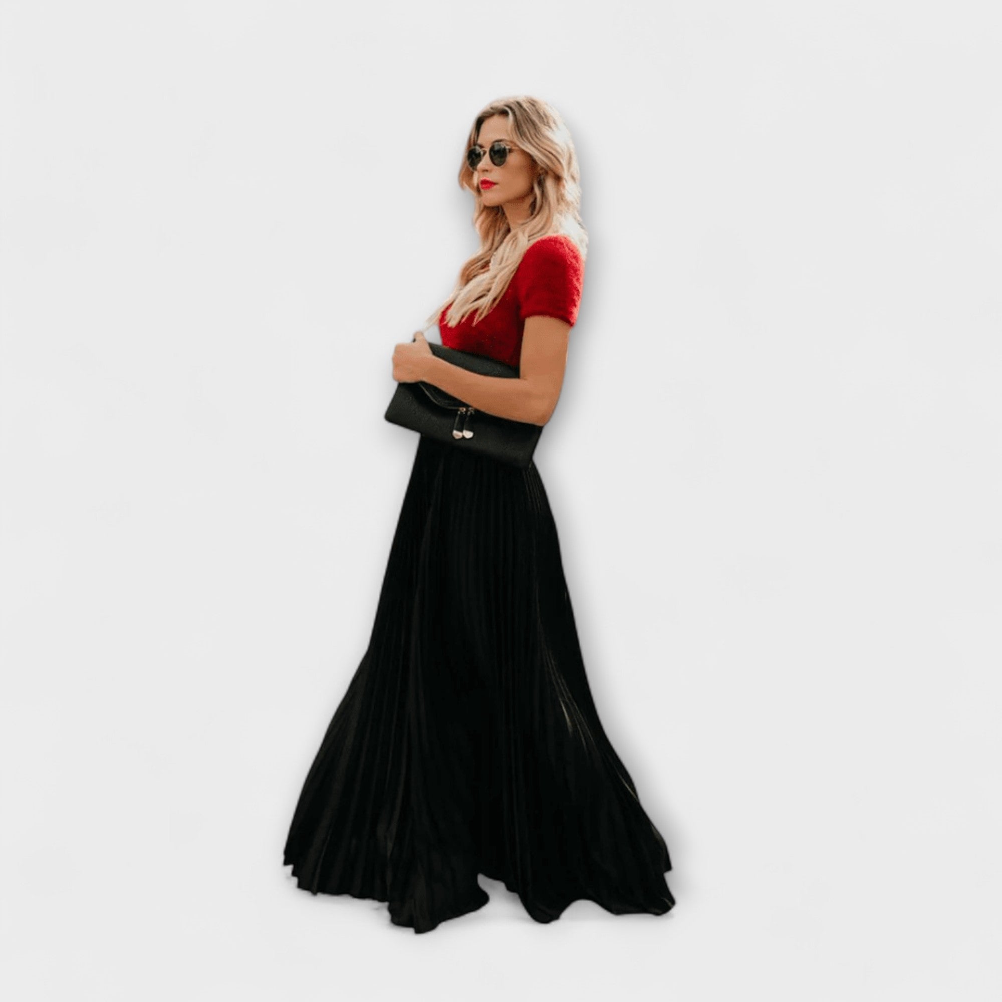 Maison La Veine™ | Jupe Maxi Plissée Élégante