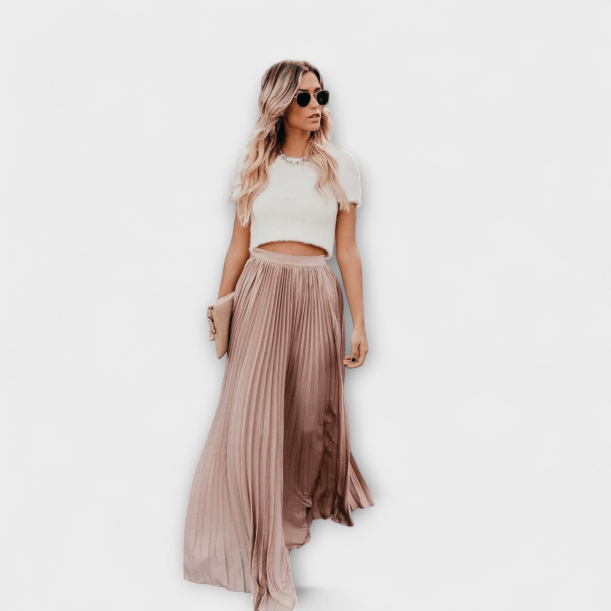 Maison La Veine™ | Jupe Maxi Plissée Élégante