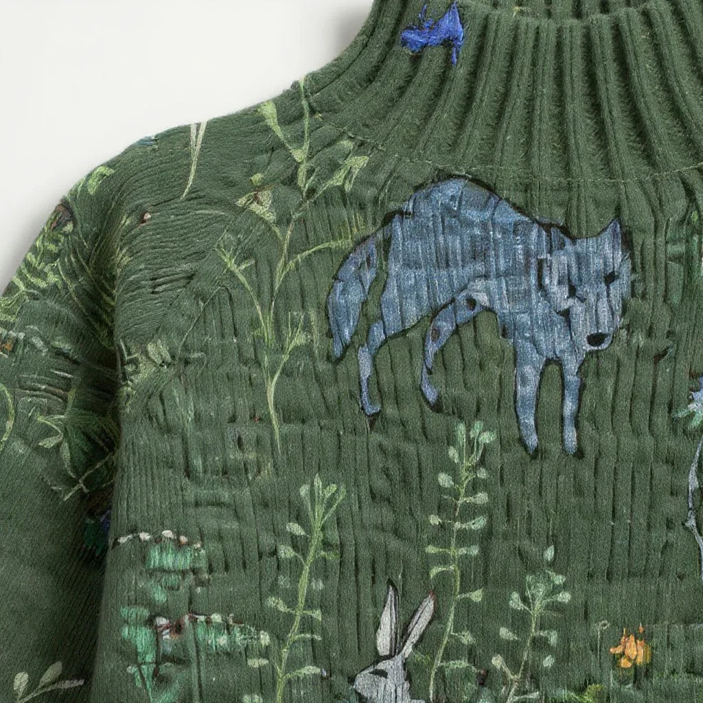 Maison La Veine™ | Pull Tricoté Douillet avec Motif Forestier Inspiré de la Nature