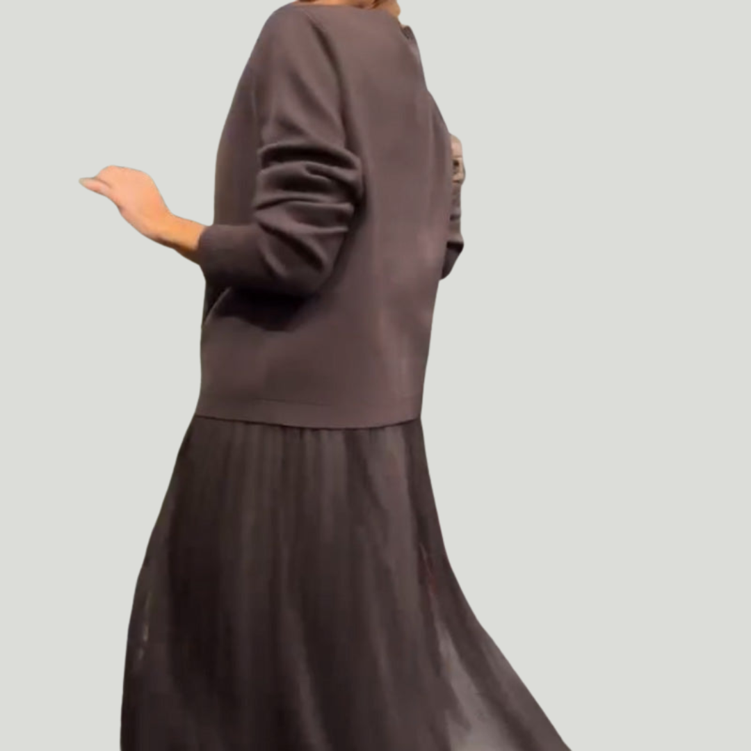 Ullé | Robe élégante en maille et tulle pour femme