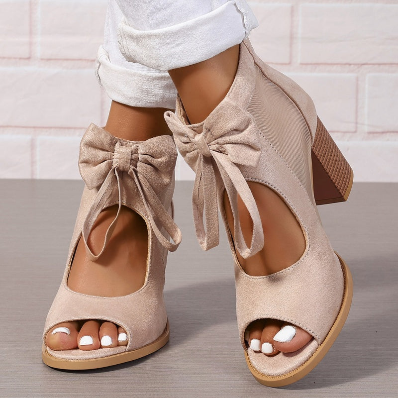 Maison La Veine™ | CHAUSSURES ORTHOPÉDIQUES À TALONS AVEC CHARME EN NOEUD