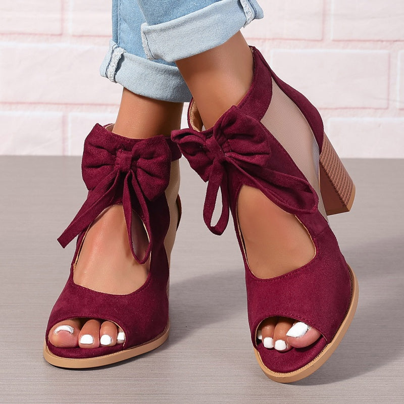 Maison La Veine™ | CHAUSSURES ORTHOPÉDIQUES À TALONS AVEC CHARME EN NOEUD