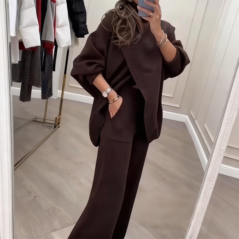 Sanne | Ensemble 2 pièces – Pull asymétrique + pantalon large
