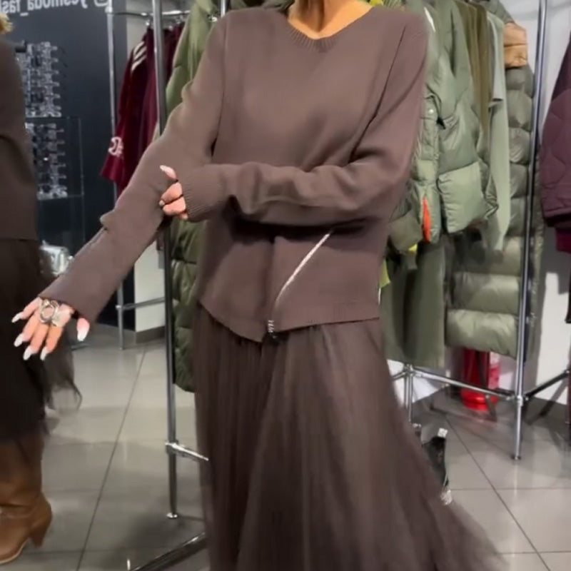 Ullé | Robe élégante en maille et tulle pour femme