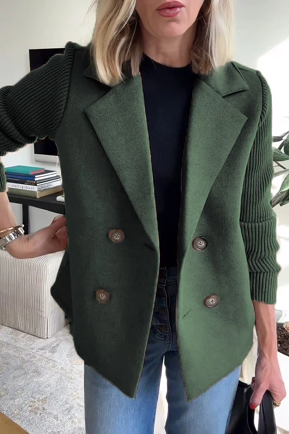 Camela™ Blazer à Manches Tricotées