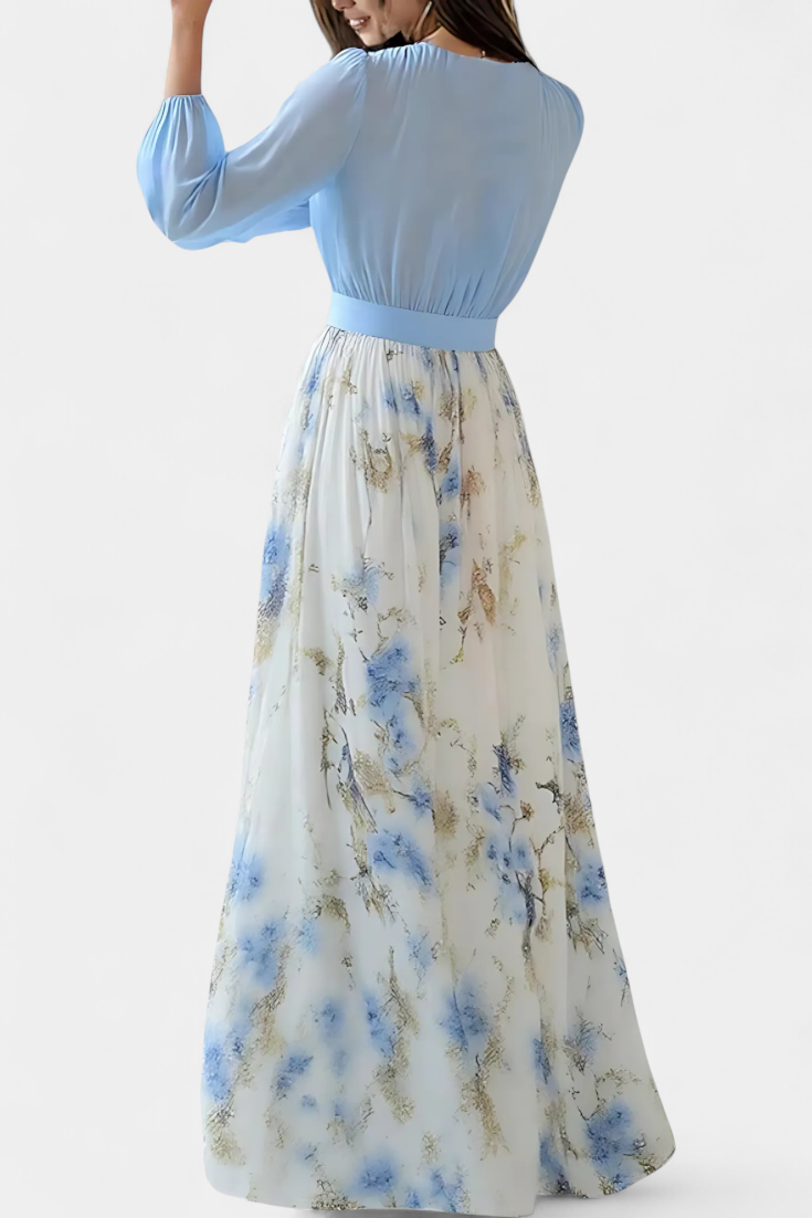 Eliane Robe Longue à Imprimé Floral Aquarelle