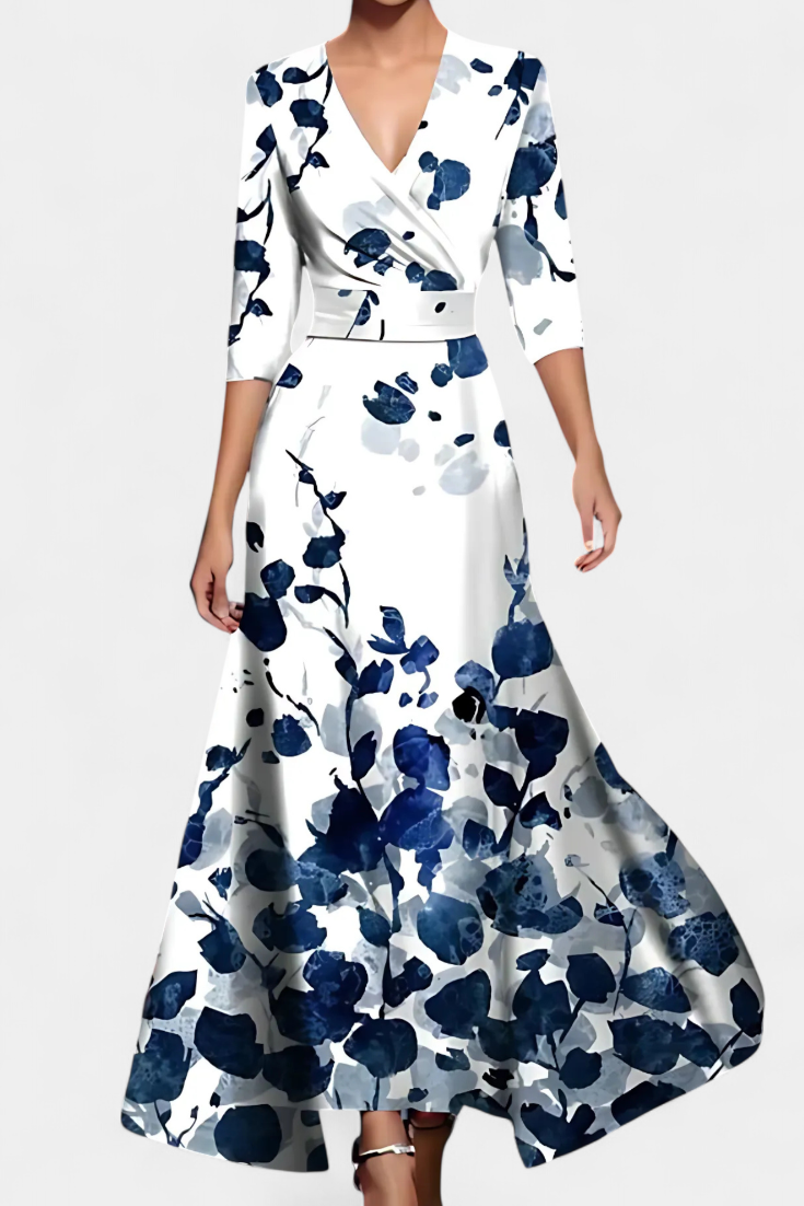 Lauren Robe Longue Portefeuille à Imprimé Floral