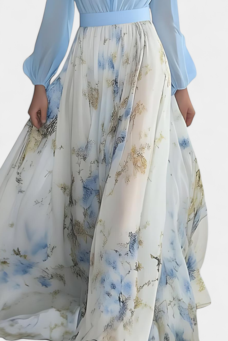 Eliane Robe Longue à Imprimé Floral Aquarelle