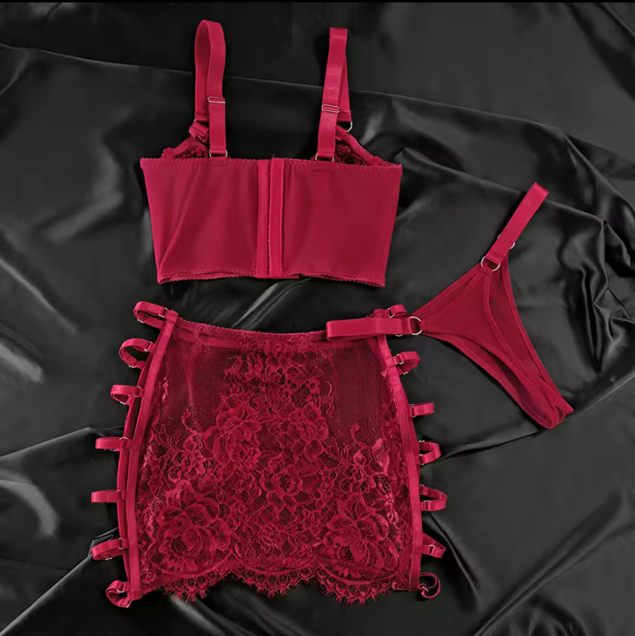 Maison La Veine™ | Ensemble Lingerie Rouge Désir