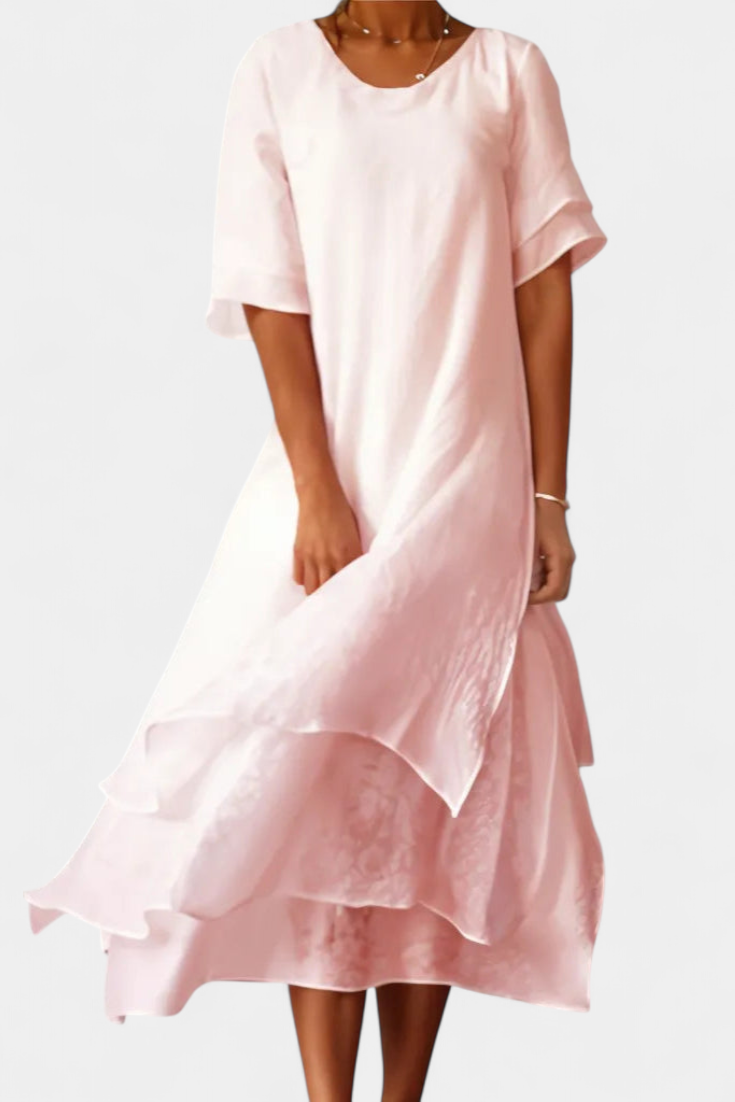 Éloise Robe Élégante en Coton à Plusieurs Couches