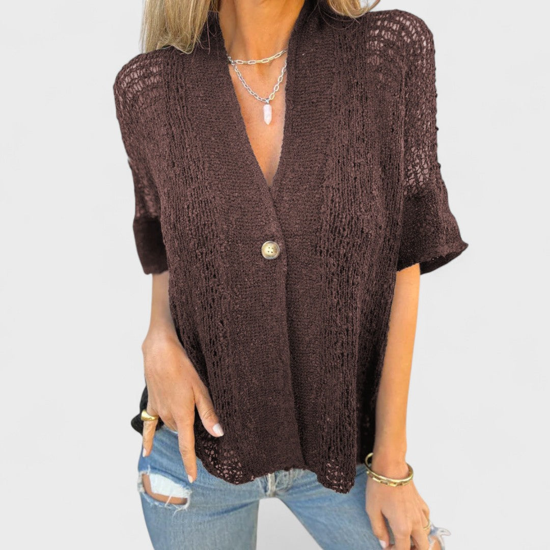 Maison La Veine™ | Haut Uni Femme avec Bouton