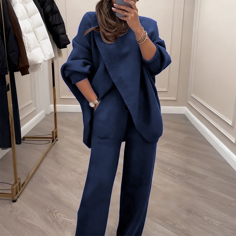 Sanne | Ensemble 2 pièces – Pull asymétrique + pantalon large