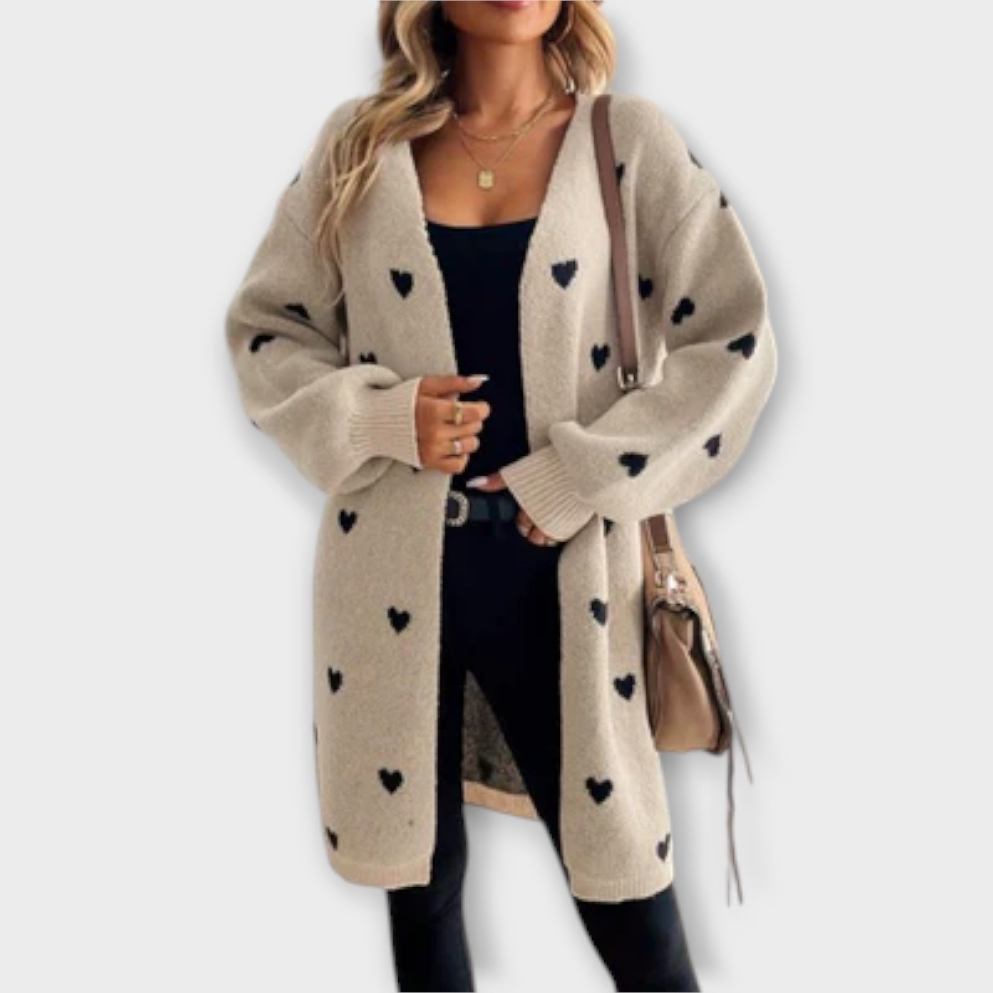 Maison La Veine™ | Cardigan à Motif Cœur Élégant