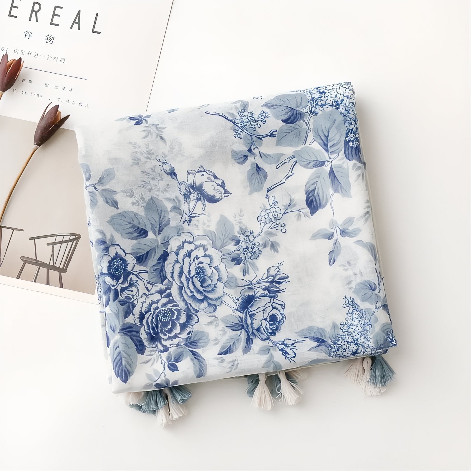 Maison La Veine™ | Chèche Bleu Fleuri