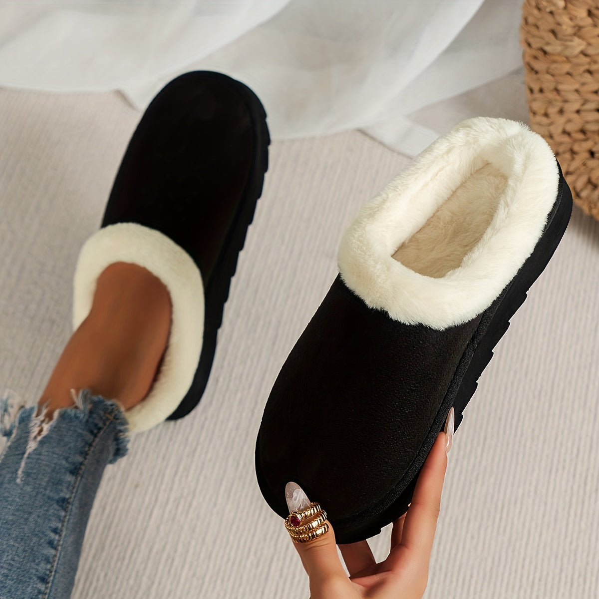 Maison La Veine™ | Pantoufles en laine Luxe
