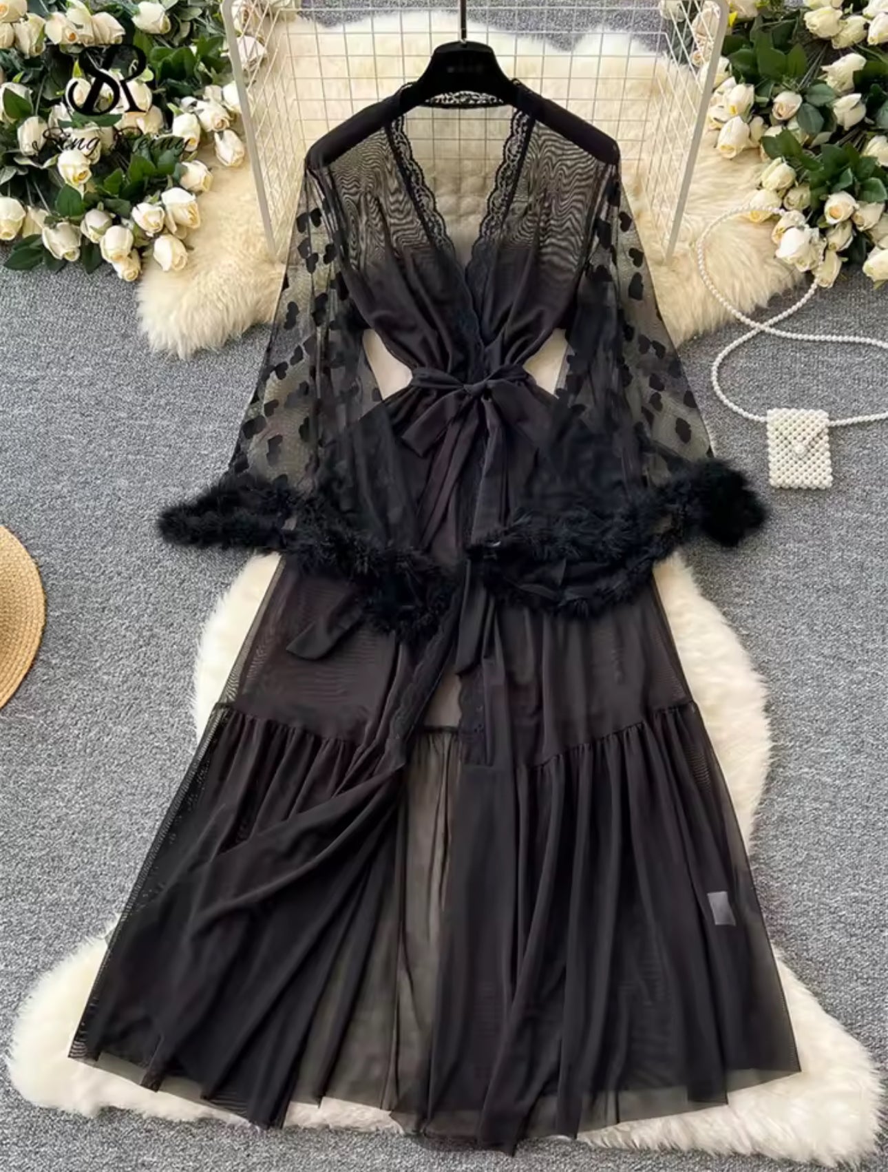 Maison La Veine™ | Kimono en Dentelle Transparente