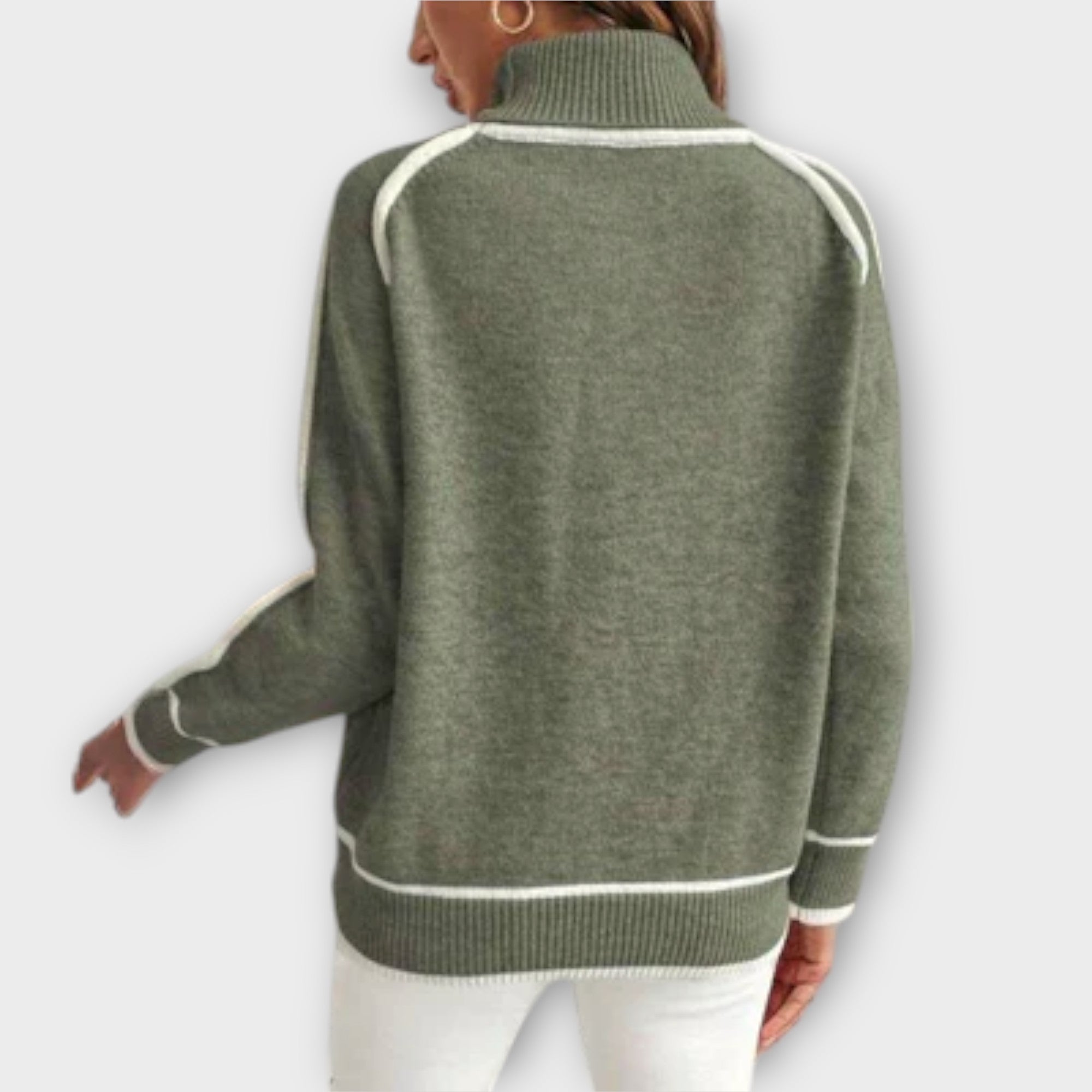 Maison La Veine™ | Pull en Lin Olive Luxe