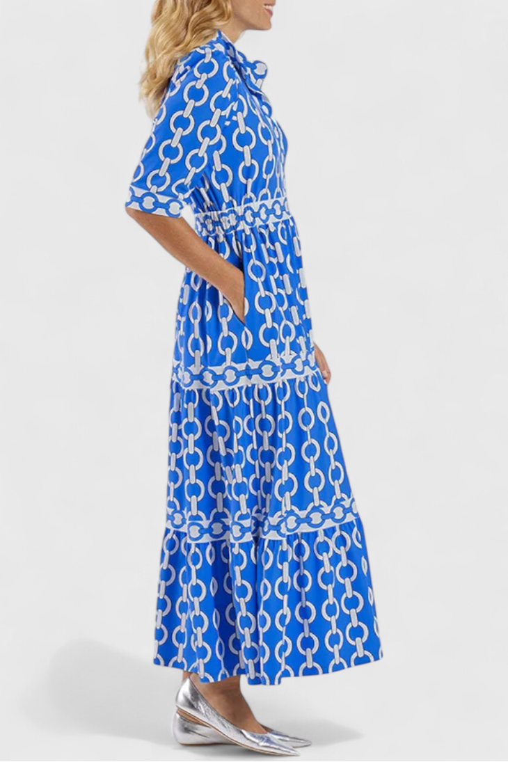 Casilda Robe Midi à Motif Chaînes