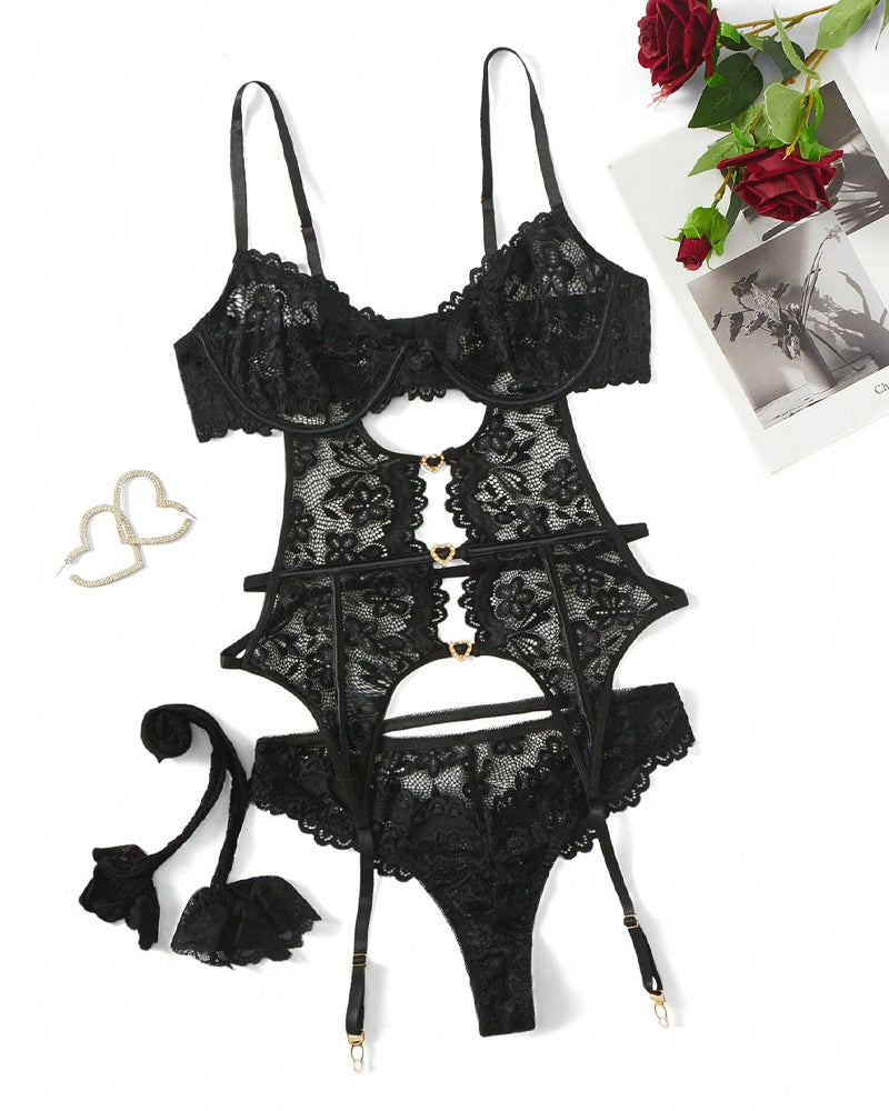 Maison La Veine™ | Ensemble lingerie sexy en dentelle & mesh