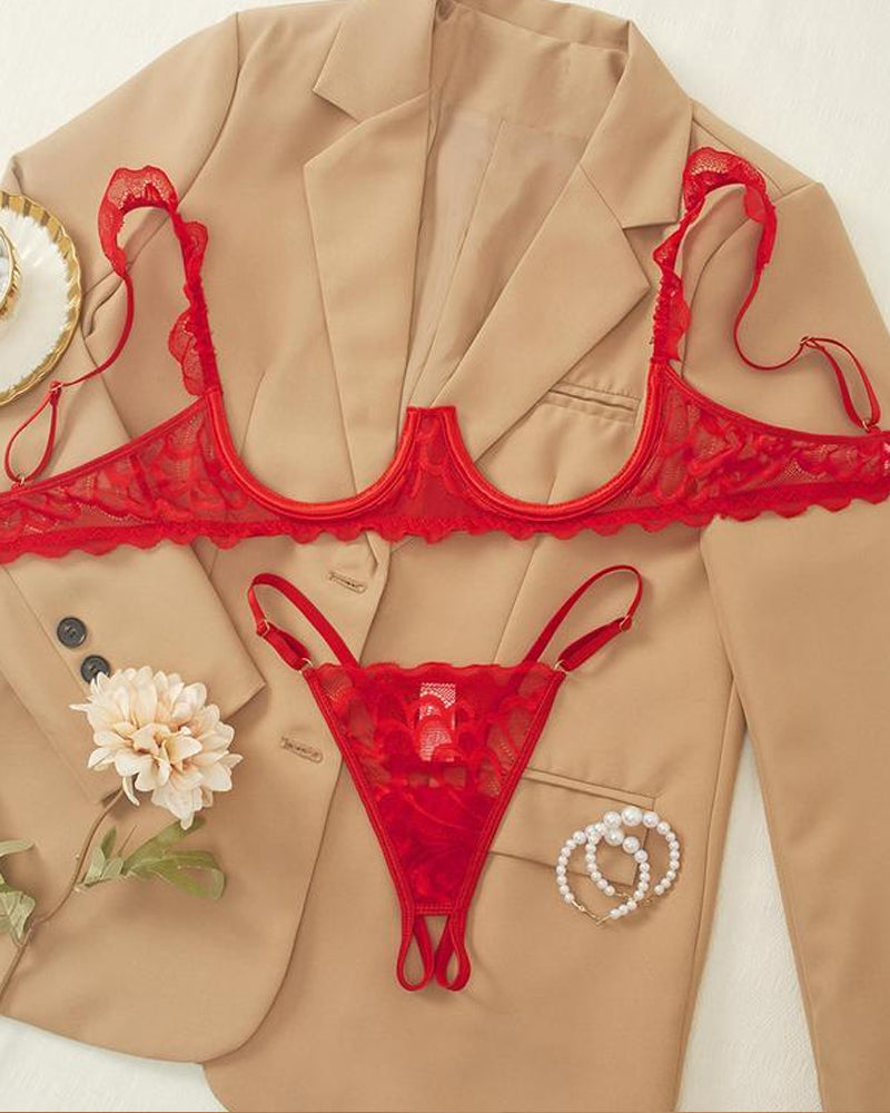 Maison La Veine™ | Ensemble de Lingerie Sexy en Dentelle avec Bretelles Ajustables