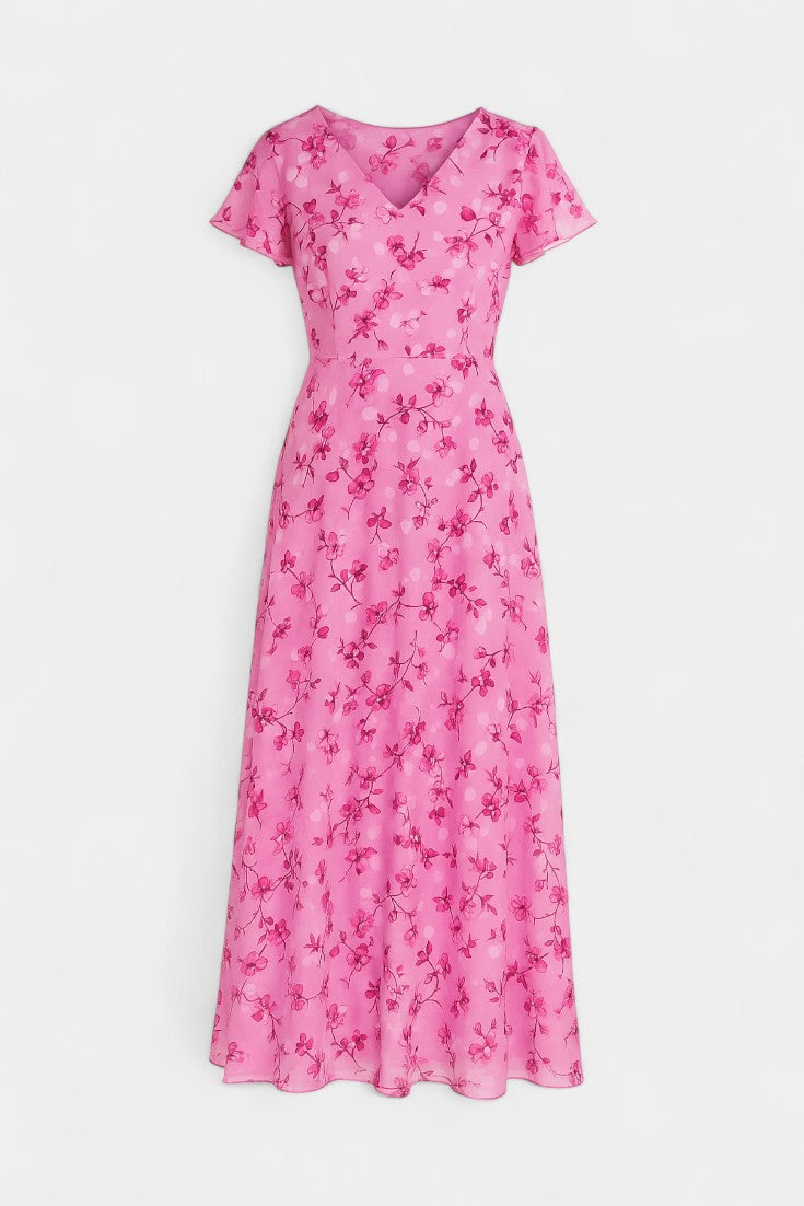 Amara Robe Maxi à Imprimé Floral et Décolleté en V