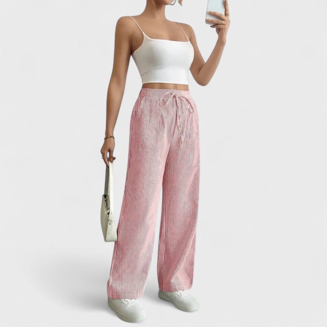 Maison La Veine™ | Pantalons Rayés Élégants Karina