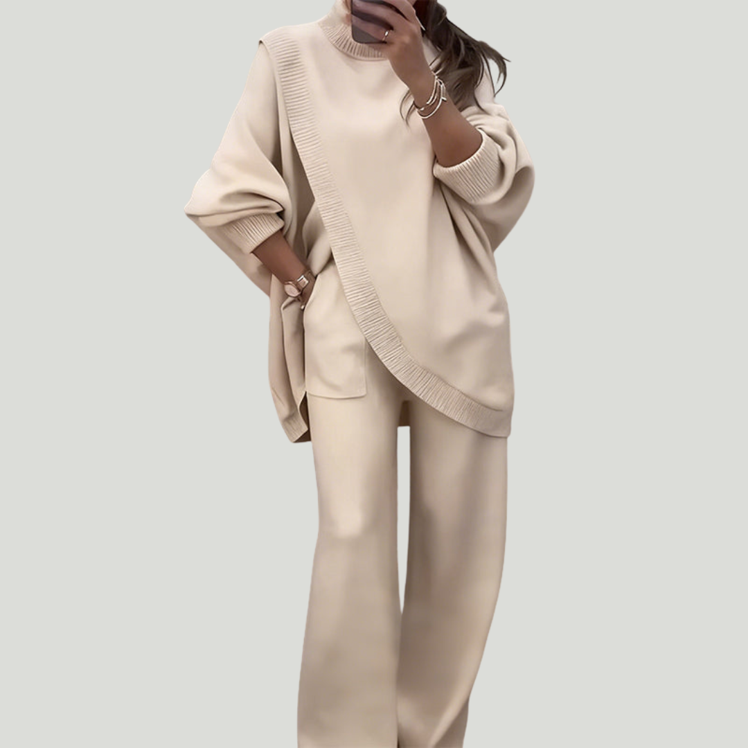 Sanne | Ensemble 2 pièces – Pull asymétrique + pantalon large