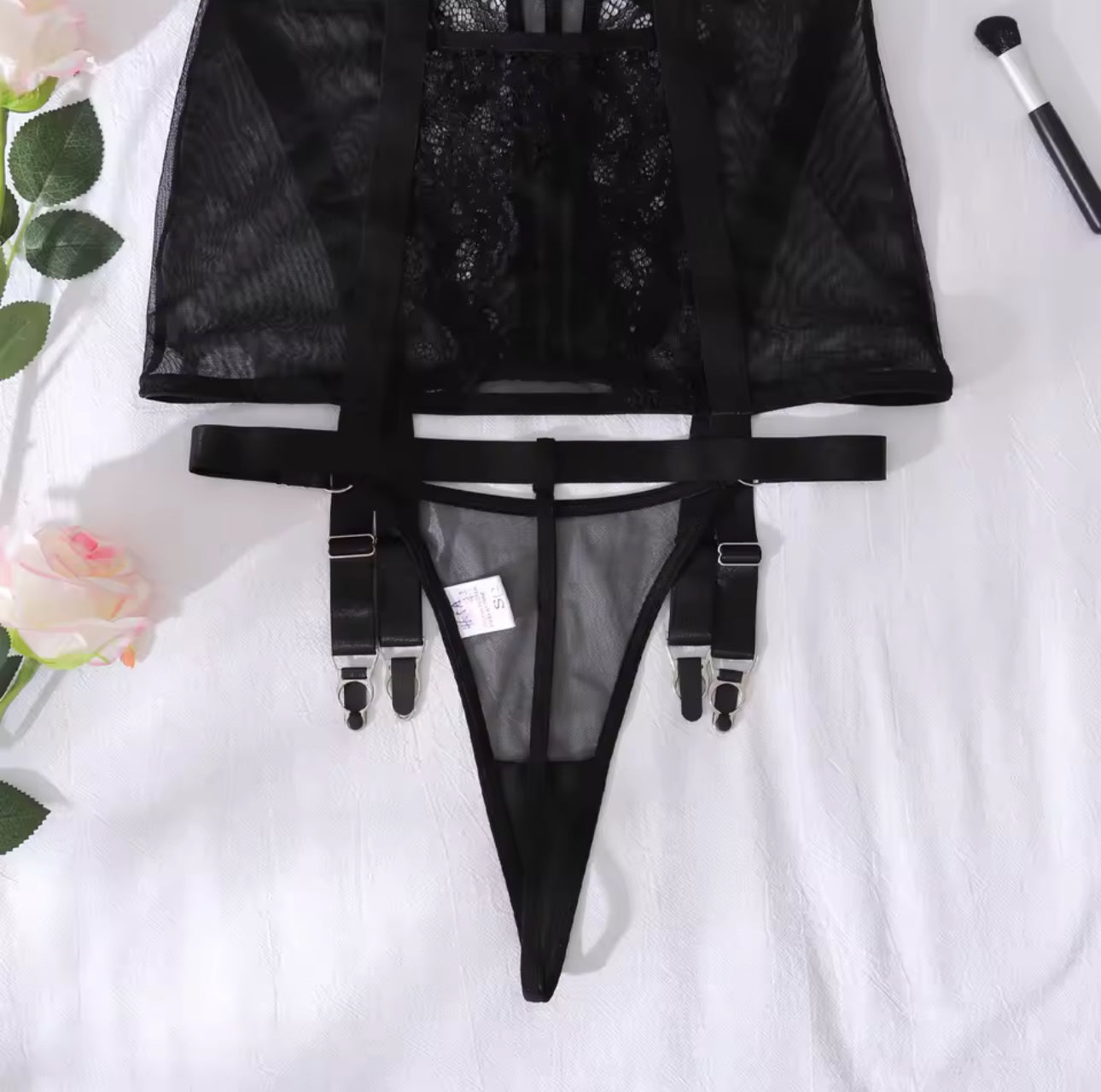 Maison La Veine™ | Chemise de Nuit Satinée Noire Mirage