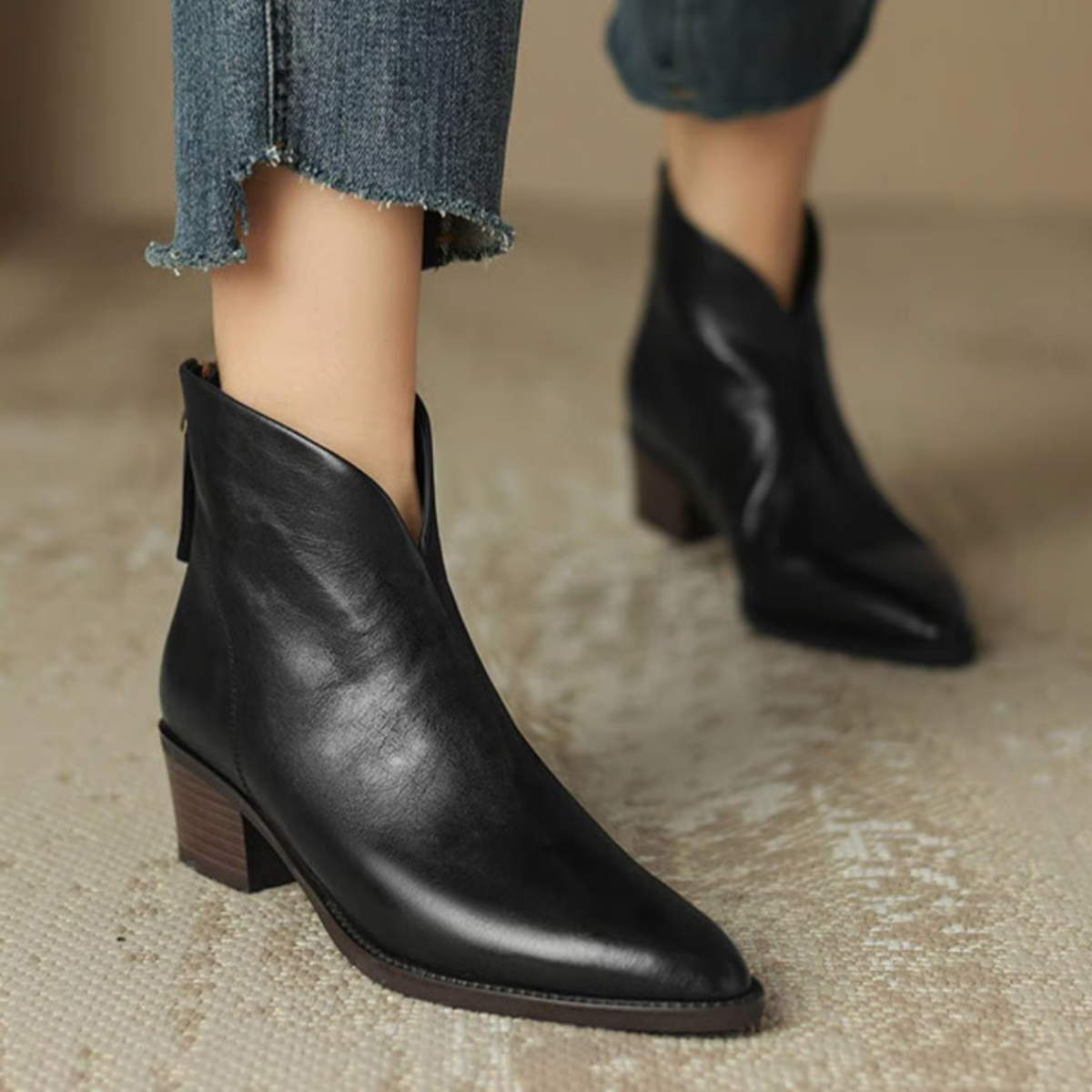 Maison La Veine™ | Bottines à Talon Bas en Luxe