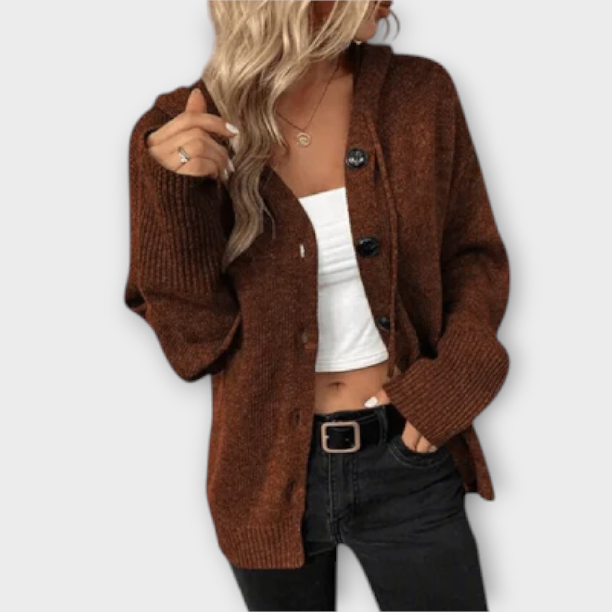 Maison La Veine™ | Cardigan Tricoté avec Boutons Brittan