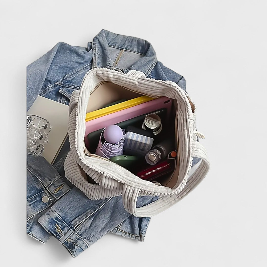 Maison La Veine™ | Sac Tote Côtelé avec Cordon