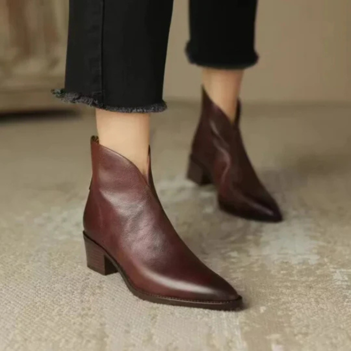Maison La Veine™ | Bottines à Talon Bas en Luxe