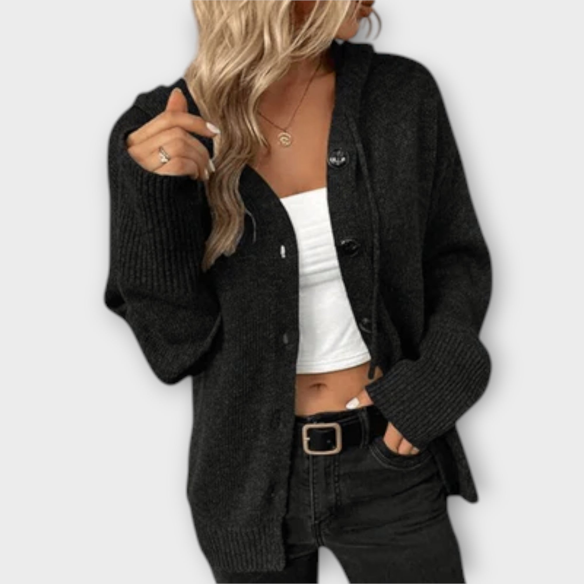 Maison La Veine™ | Cardigan Tricoté avec Boutons Brittan