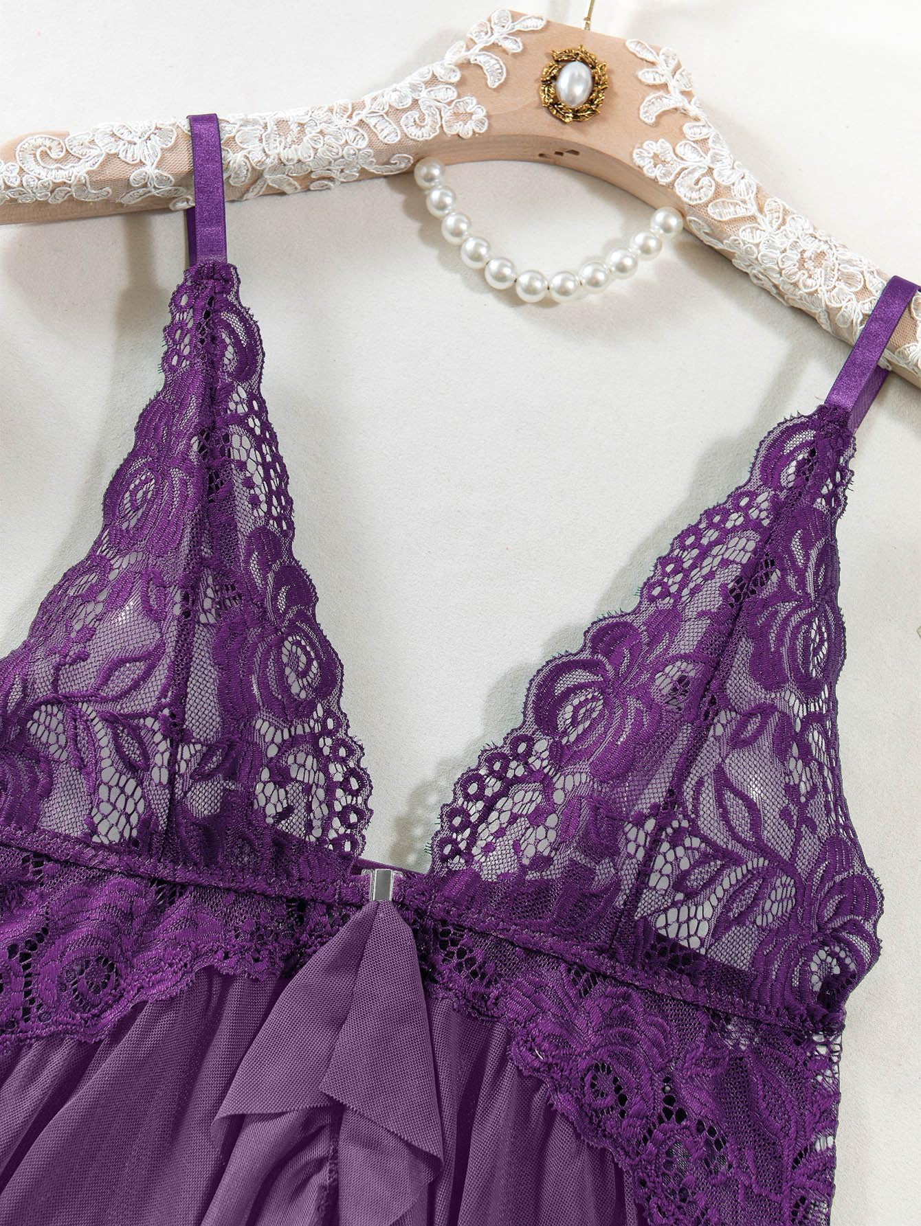 Maison La Veine™ | Ensemble de Nuisette en Dentelle Transparente