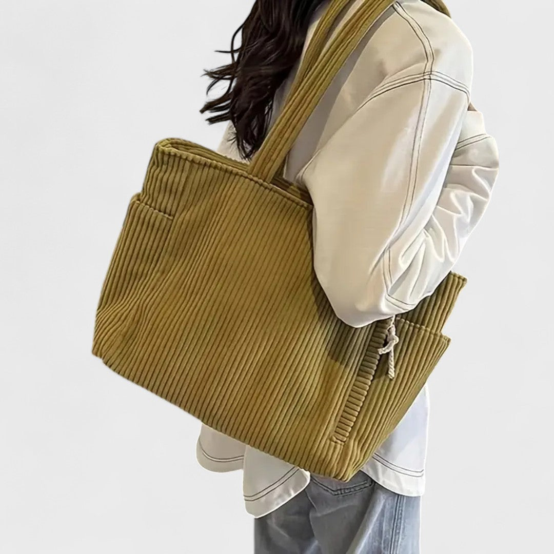 Maison La Veine™ | Sac Tote Côtelé avec Cordon