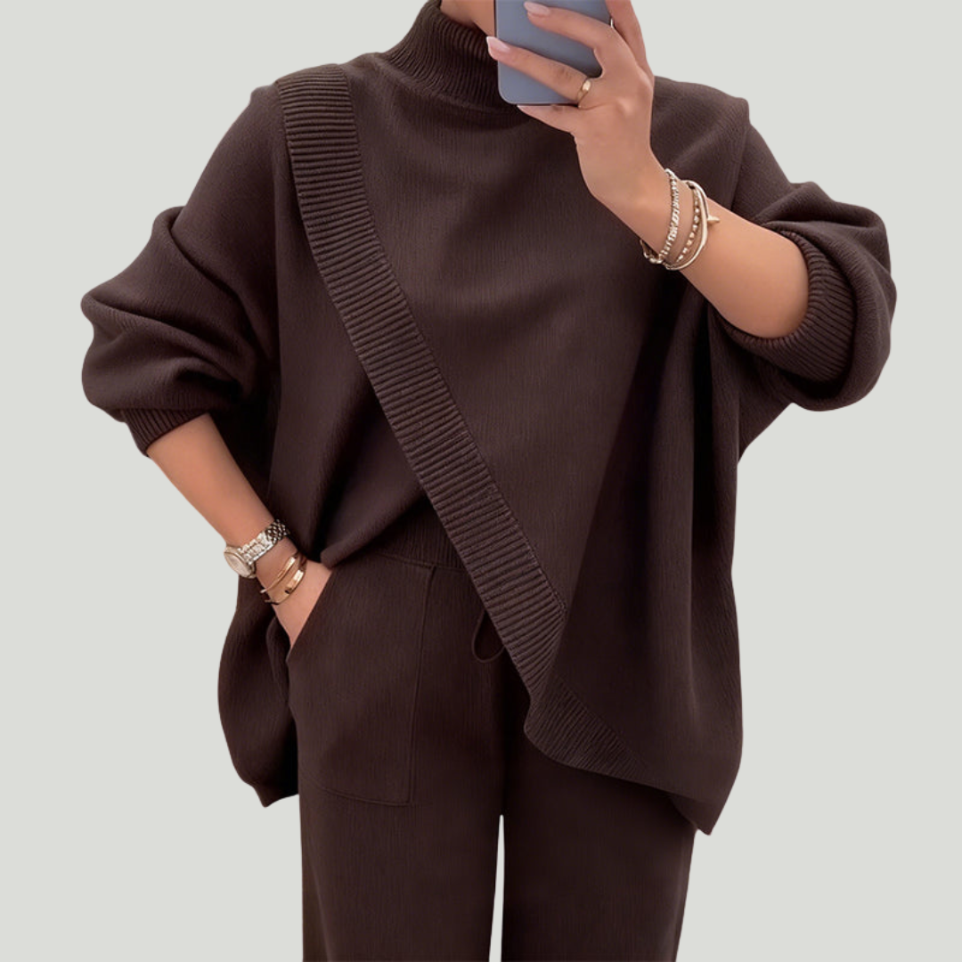 Sanne | Ensemble 2 pièces – Pull asymétrique + pantalon large
