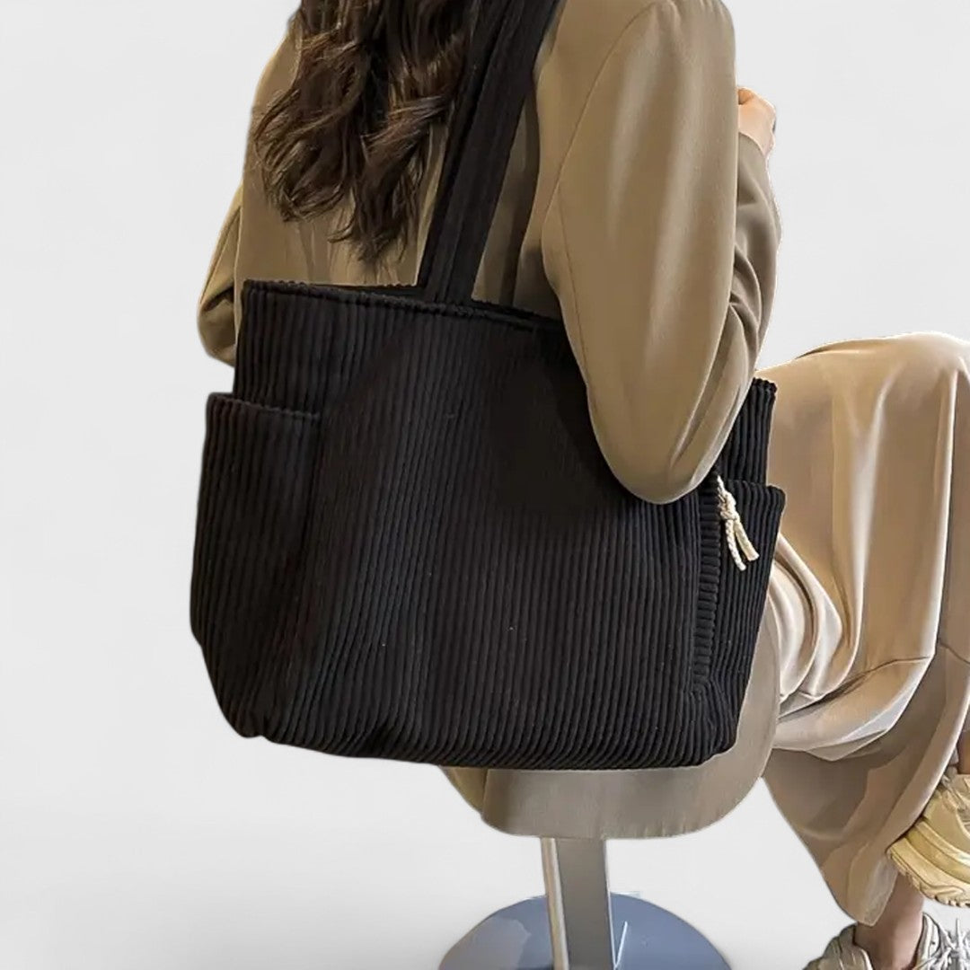 Maison La Veine™ | Sac Tote Côtelé avec Cordon