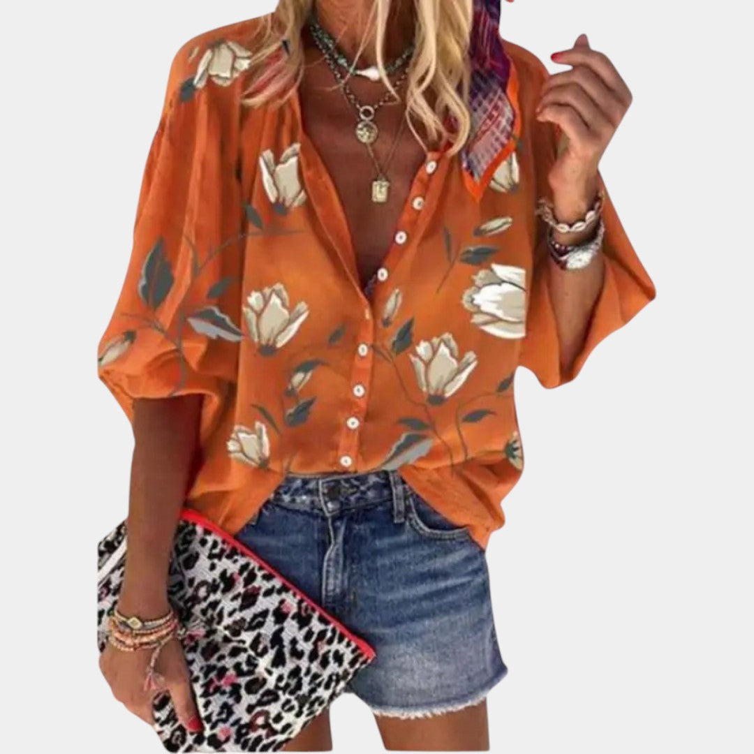 Maison La Veine™ | Blouse d'Été Imprimé Floral Mila