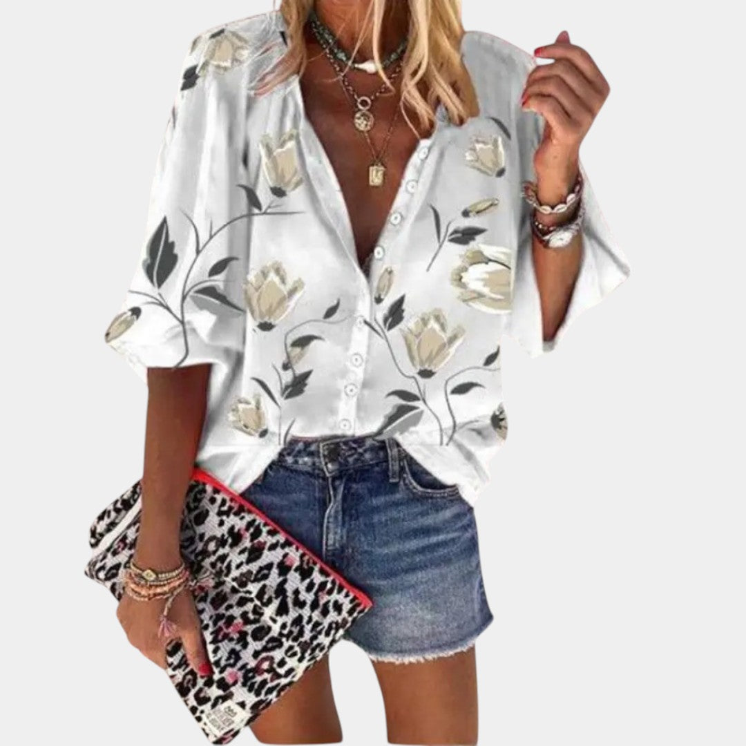 Maison La Veine™ | Blouse d'Été Imprimé Floral Mila