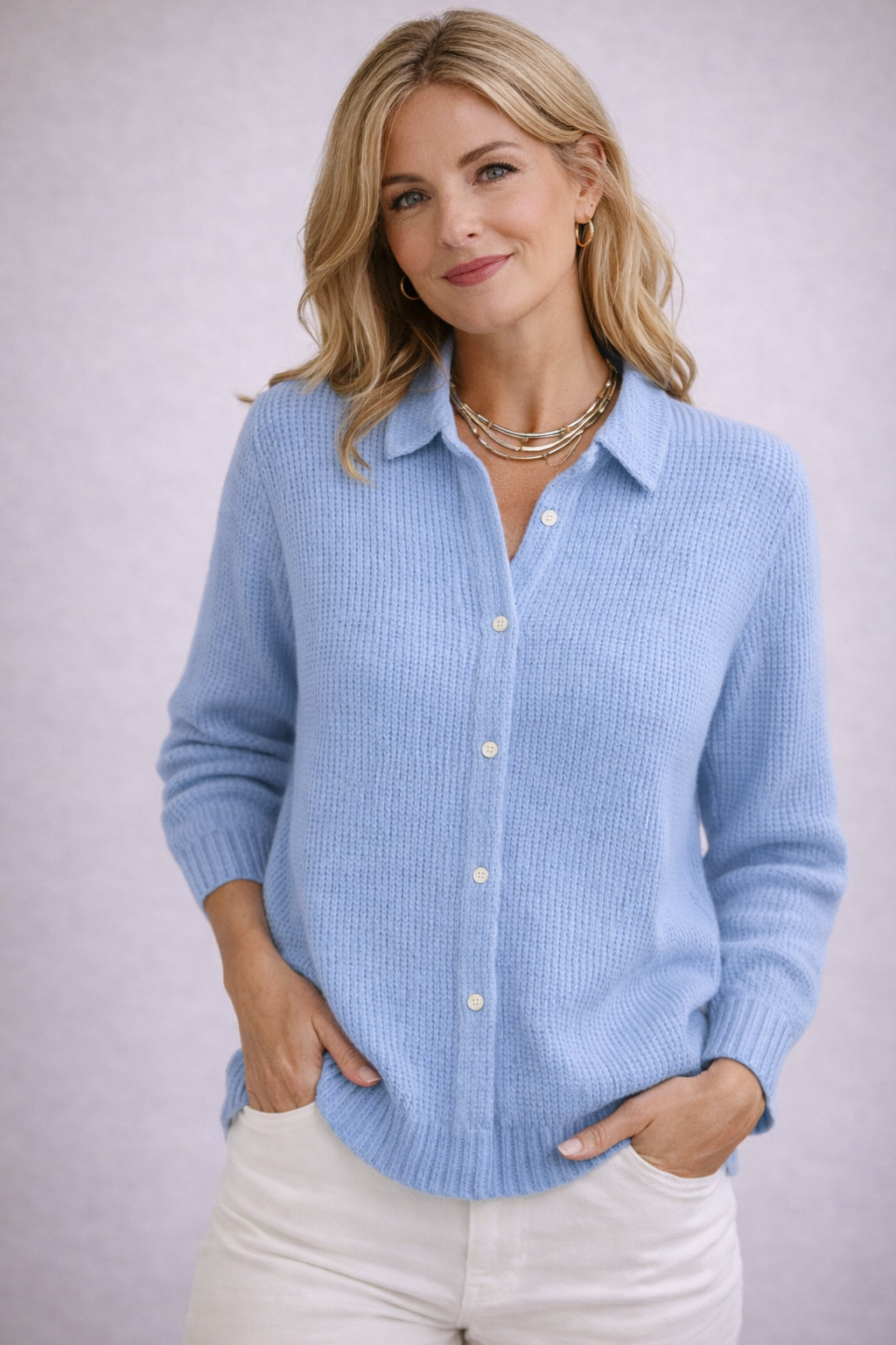 Maison La Veine™ | Cardigan Classique En Maille Boutonné