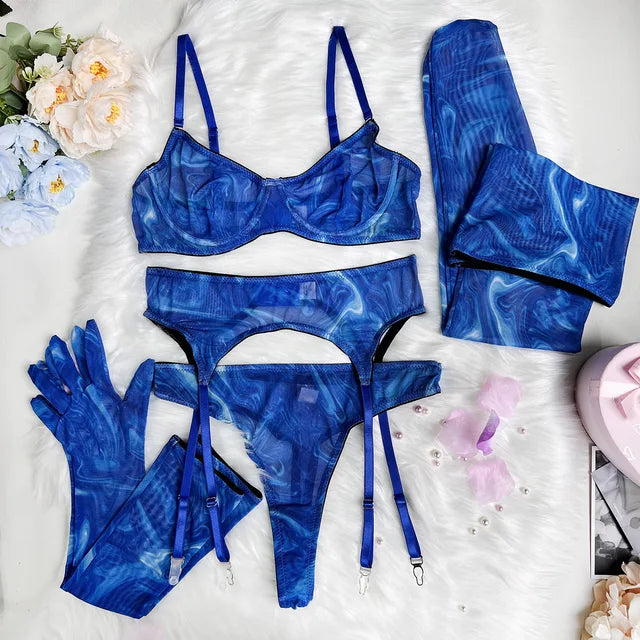 Maison La Veine™ | Ensemble de lingerie tie-dye complet en 5 pièces