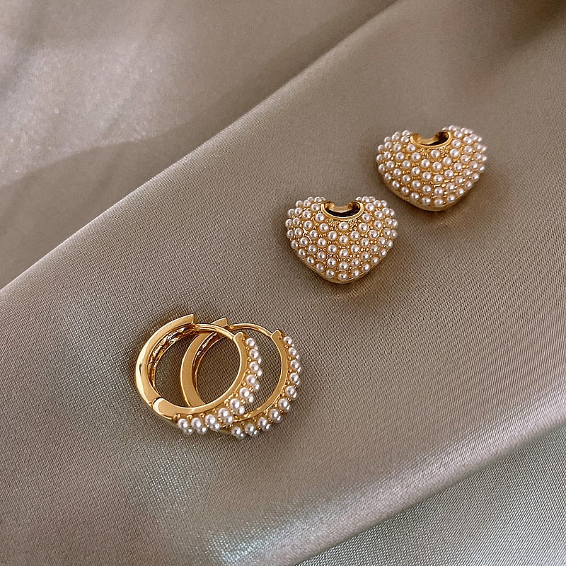 Maison La Veine™ | Boucles Perles Cœur