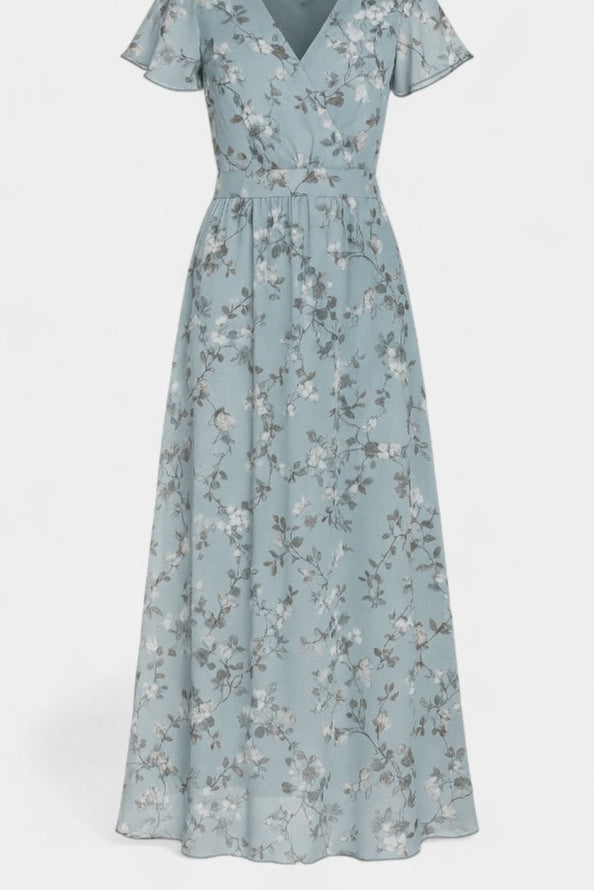 Amara Robe Maxi à Imprimé Floral et Décolleté en V